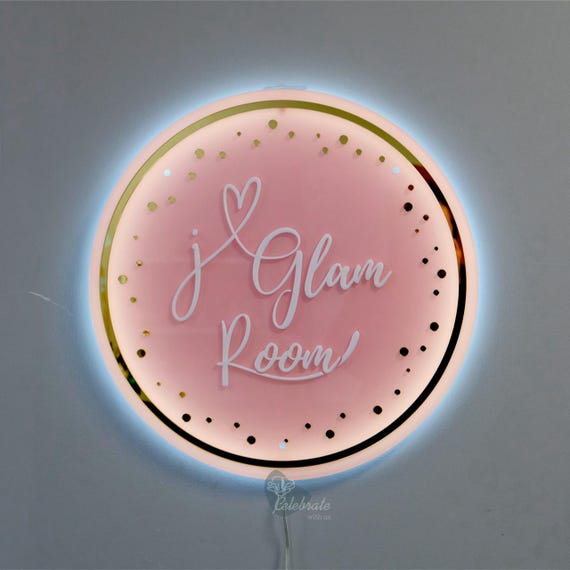 Custom Salon Logo Sign, LED Acrylic Backlit Sign, Beauty Studio Wall Sign, Lash Brow Nail Business Sign, Reception Decor