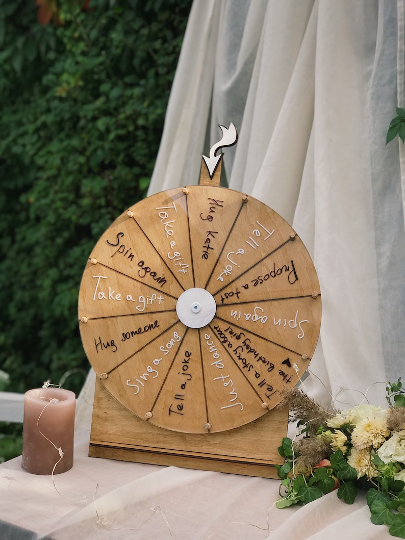 Wedding Outdoor Game Spin The Wheel Game With Custom Tasks Etsy Wedding outdoor game spin the wheel game with custom tasks etsy