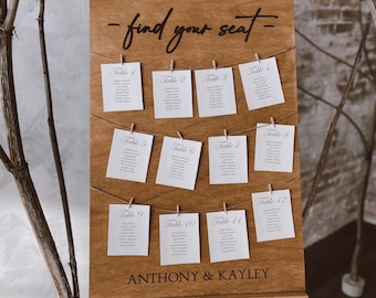 Wooden Table Seating Chart, Wedding Guests Seating Board, Personalized Table Planning Chart, Custom Wedding Decor, Engagement Seating Chart