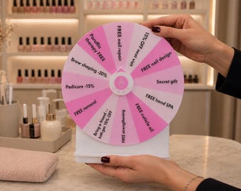 Nail Salon Reward Board, Custom Spin Game for Nail Techs, Acrylic Client Prize Sign, Nail Studio Marketing Prop