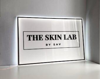 Custom Acrylic Business Sign, LED Salon Logo Sign, Backlit Reception Wall Decor, Skin Care, Hair & Nail Salon Signage, Acrylic 3D Logo