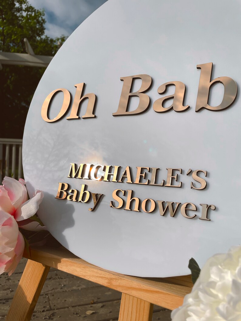 Oh Baby Shower Sign Acrylic Baby Shower Party Sign Etsy