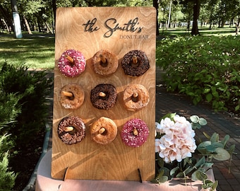 Personalized Donut Wall, Custom Wedding Donut Stand, Birthday Donut Decor, Candy Bar Board, Donut Party Board, Wedding Table Decorations