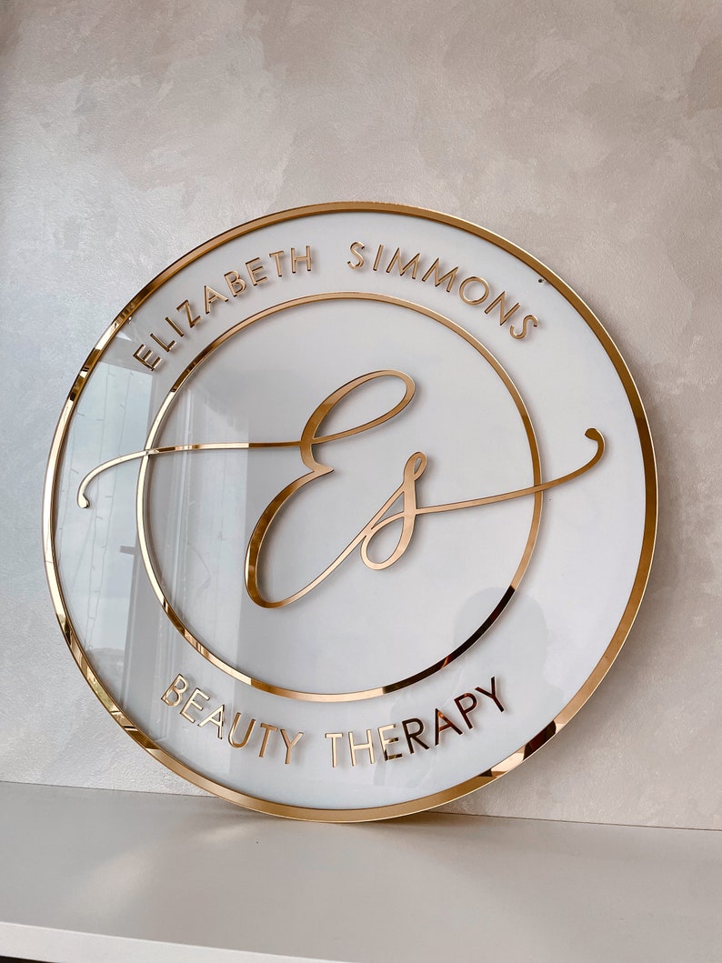 Custom Acrylic Sign Round Sign Spa Wall Decor Business Name Etsy