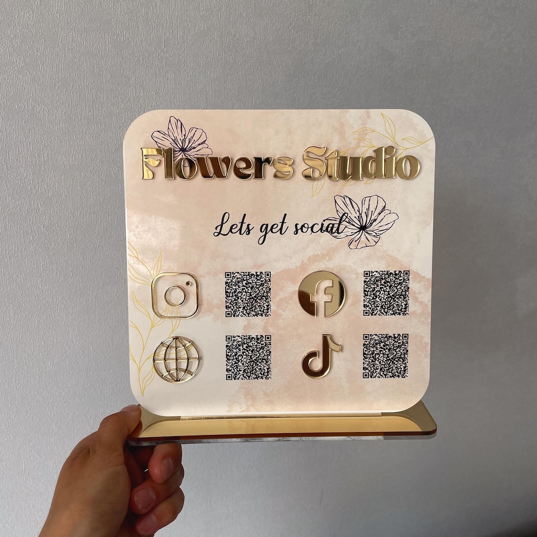 Small Standee Code Custom Acrylic Standee, QR Code Social Media Sign, Scan to Pay Sign ...