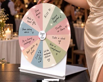 Wedding Reception Game for Guests, Custom Acrylic Spinner, Dry Erase Bridal Shower & Bachelorette Activity