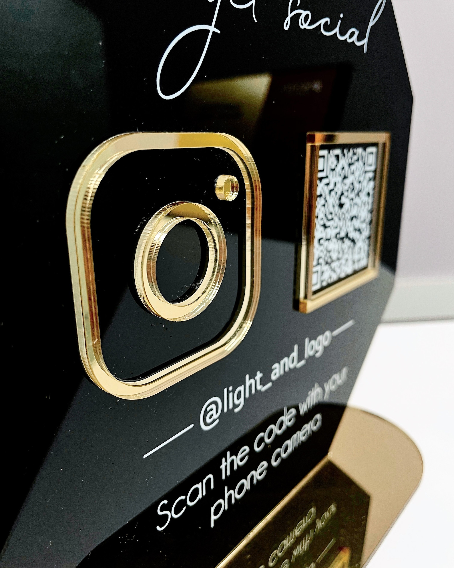 Signage Scan Pass QR Code Social Media Sign, Scan to Pay Sign Business Acrylic, Custom ...