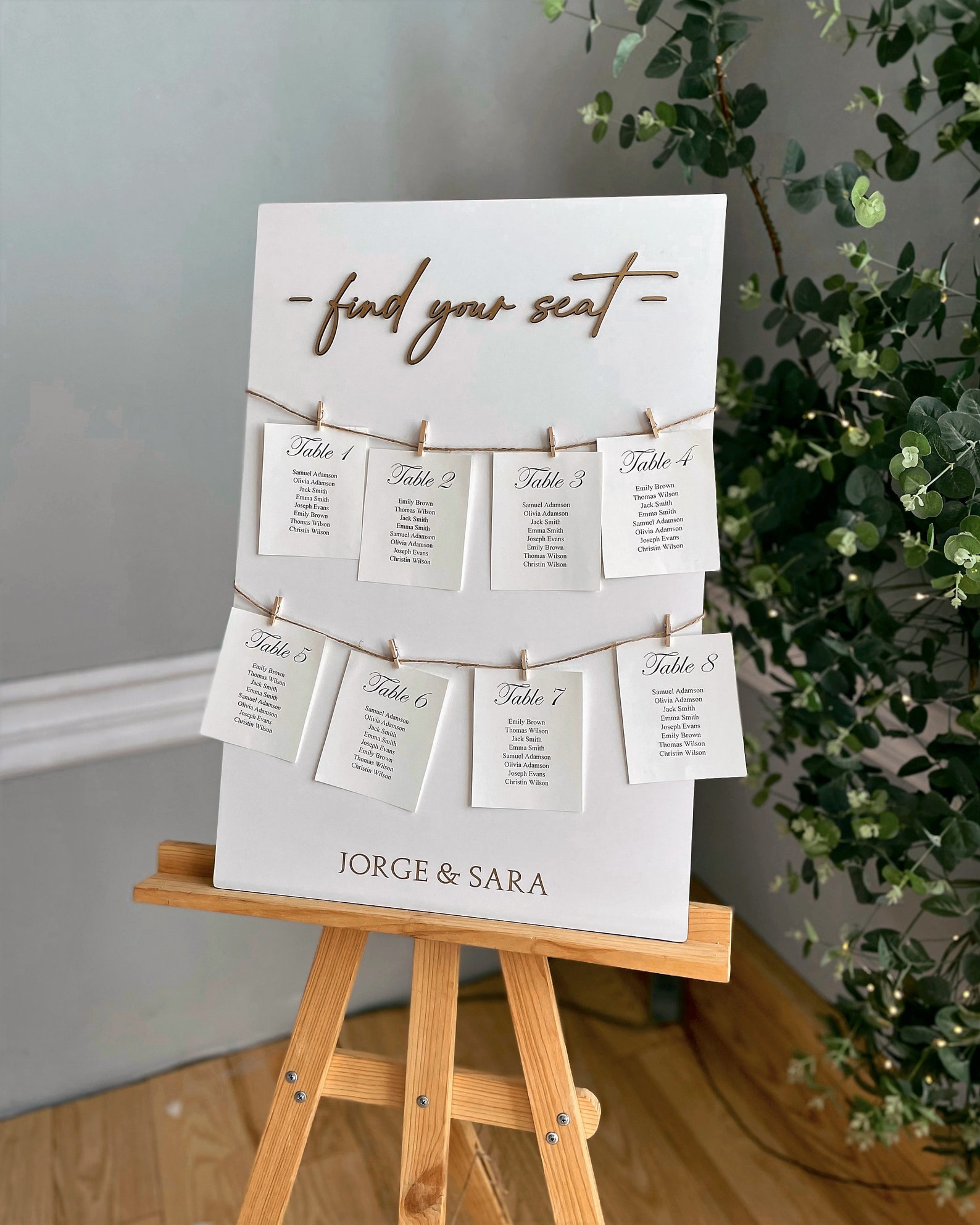 Wedding Seating Chart Wooden Table Plan Idea Seating Chart Etsy