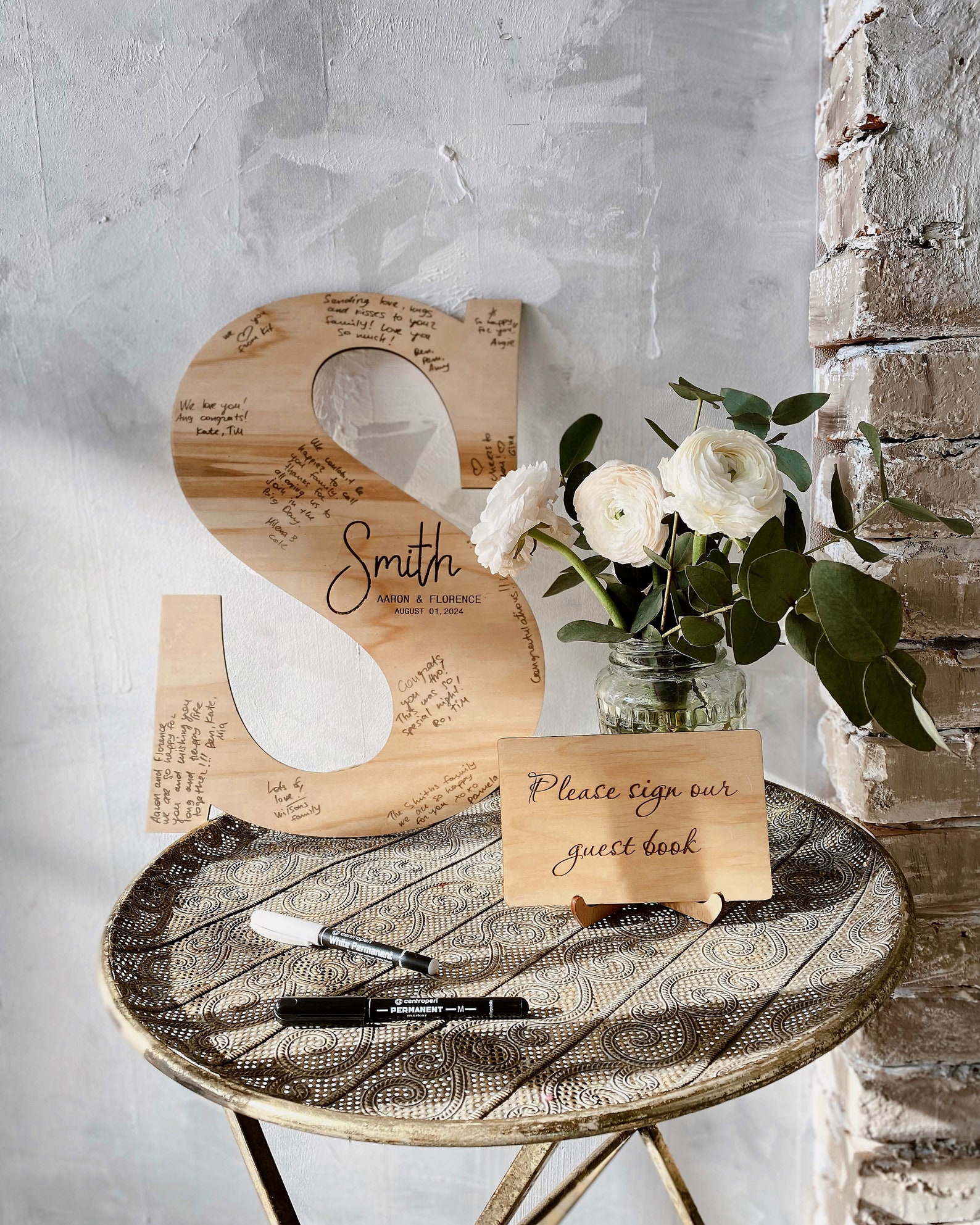 Guest Book Wedding Sign Rustic Guest Book Letter Sign Etsy