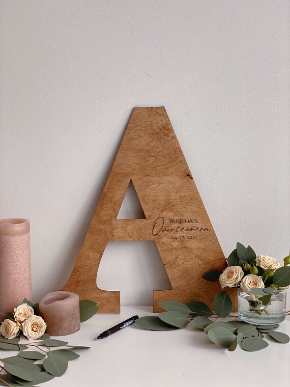 Wooden Letter Guest Book Wedding Sign Birthday Party Etsy