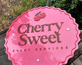 Custom Event Business Sign, Acrylic Logo Plaque for Catering & Mobile Bar Branding