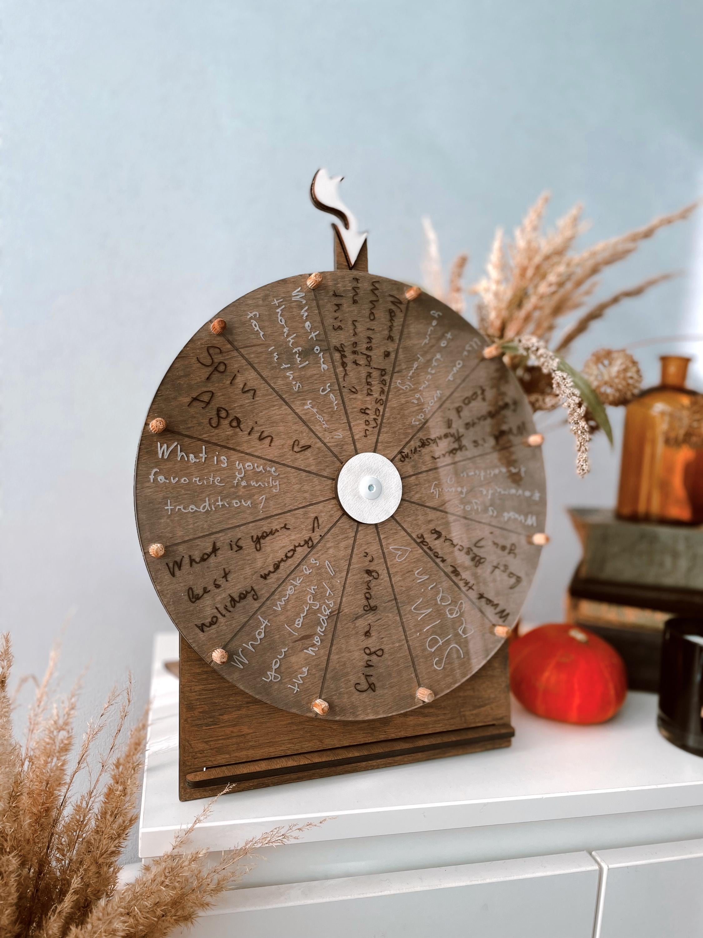 Custom Wedding & Party Game, Dry Erase Spinning Wheel