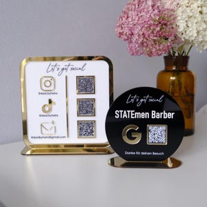 Entreprise enseigne multi-codes QR, enseigne acrylique pour réseaux sociaux, affichage Scan to Pay, code QR Wifi, enseigne réseaux sociaux, enseigne paiement