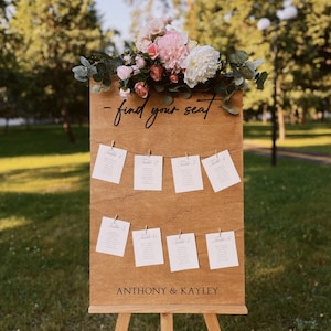 Benutzerdefinierte Hochzeitstisch Sitzplan, Sitzplan aus Holz, rustikale Hochzeitsdeko, großer Sitzplan, Gäste Sitzplan Bord