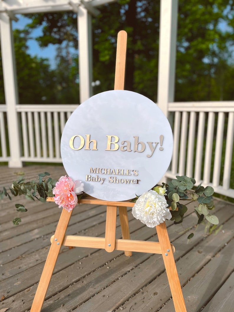 Oh Baby Shower Sign Acrylic Baby Shower Party Sign Etsy