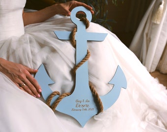 Nautical Guest Book Wedding Alternative, Wedding Ocean Decor, Beach Blue Wedding, Coastal Anchor Sign, Tropical Party Decor