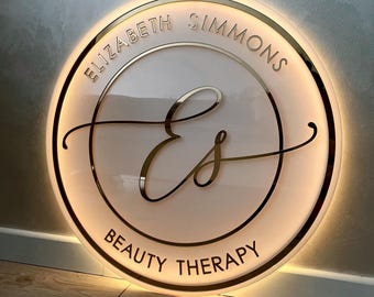 Business Light up Salon Logo Benutzerdefinierte Neon Beauty Bar Wanddekor, Neon Logo Wandschild, Friseursalon &, Büro Dekor, Business Name Zeichen