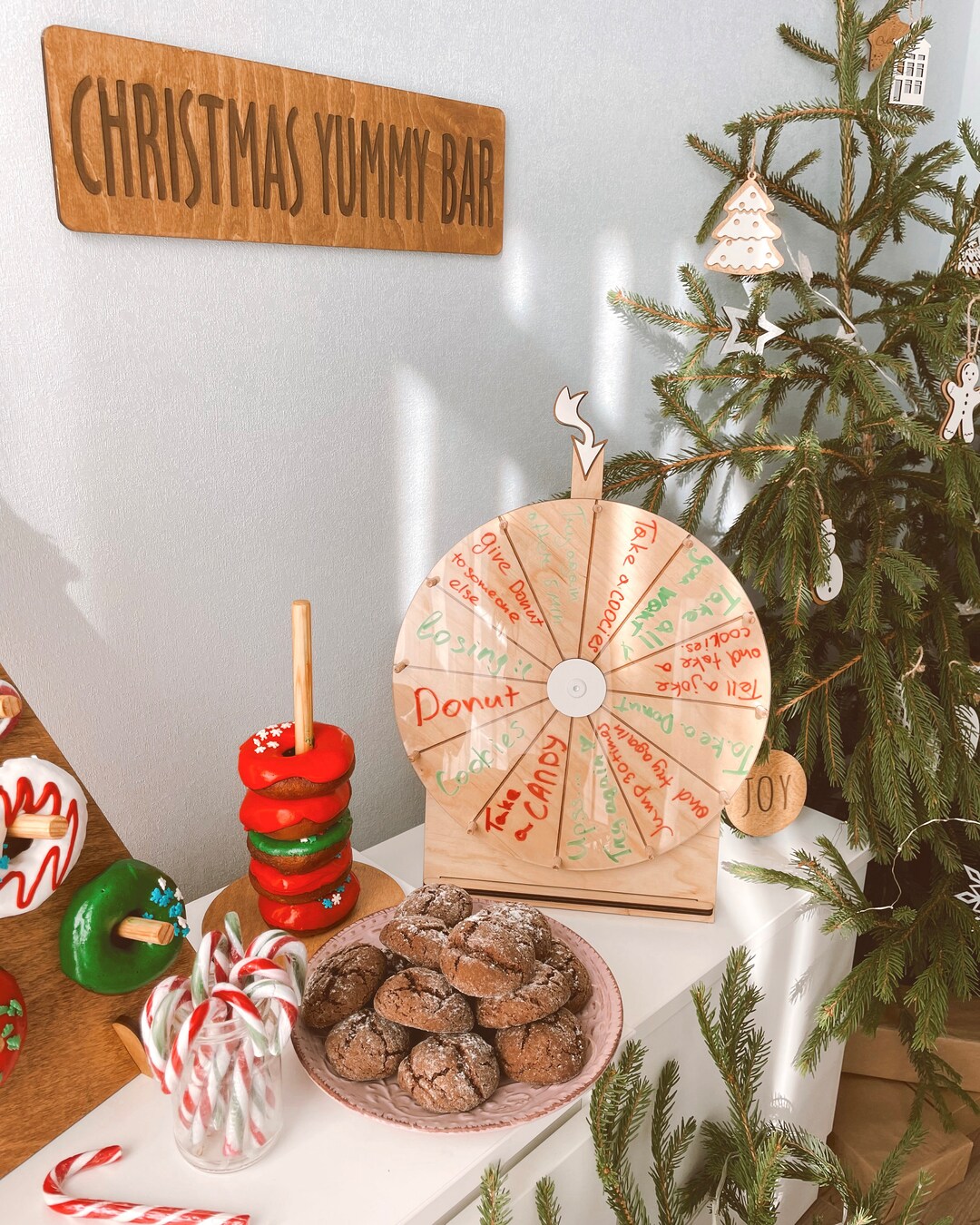 Spin the Wheel Family Game, Dry Erase Personalized Game, Christmas