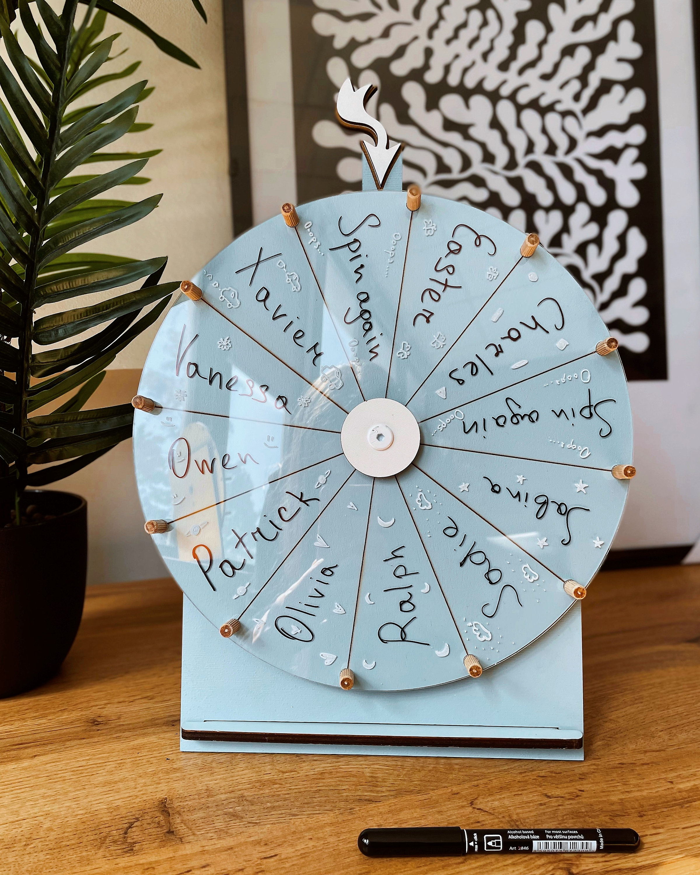 Personalized Birthday Party Games, Board Games, Wooden Spin the Wheel Game  With Custom Ideas, Christmas Dry Erase Wheel, Wedding Games 