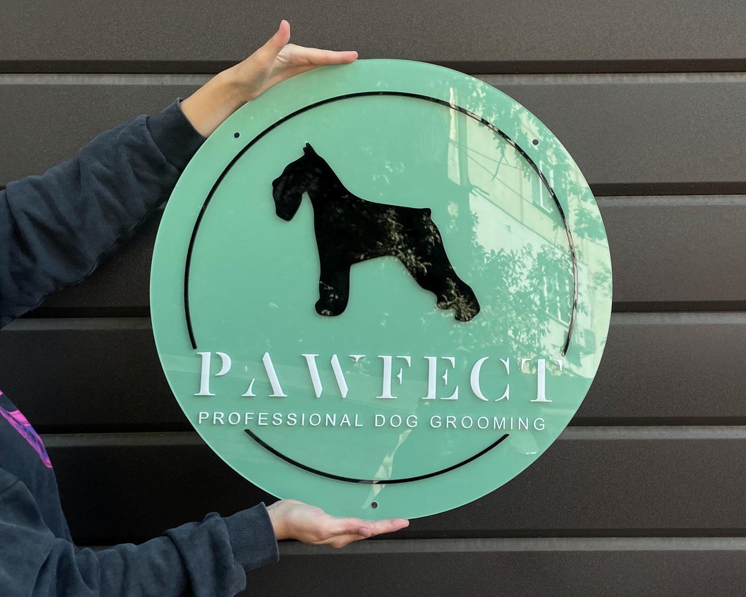 Custom Grooming Salon Wall Decor, Acrylic Business Sign, Pet Shop Logo ...