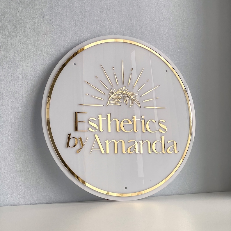 Business Sign & Salon Logo, Custom Acrylic Logo Sign, Signage for ...