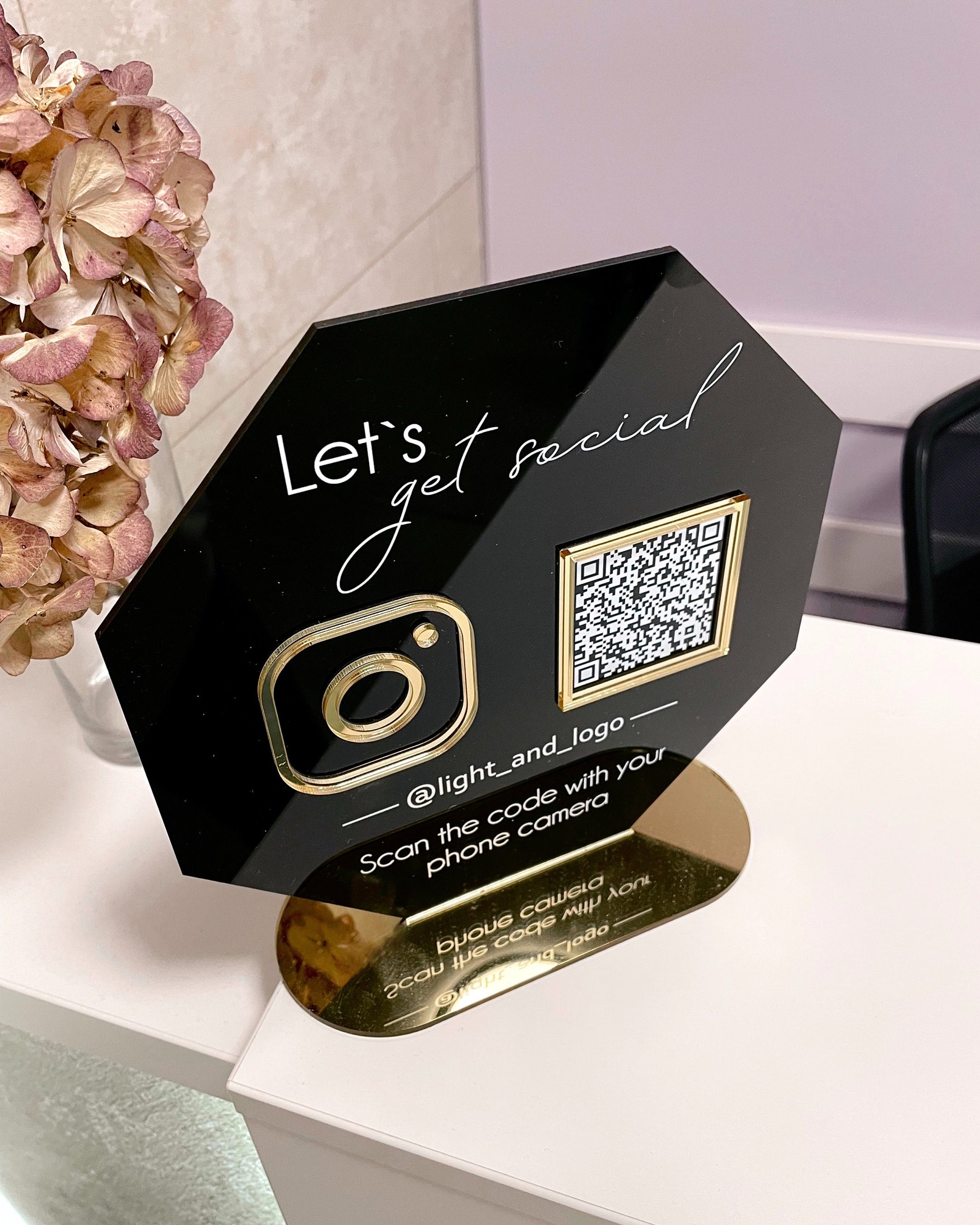 Custom QR Code Sign for Business, Wifi Password QR Code Sign, Social ...
