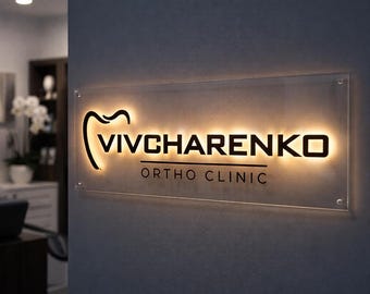 Acrylic Business Sign, Custom Hair Salon Logo and Wall Decor, Neon Office Logo Signage, Beauty Salon Logo Sign, Company Name Logo, Clinic