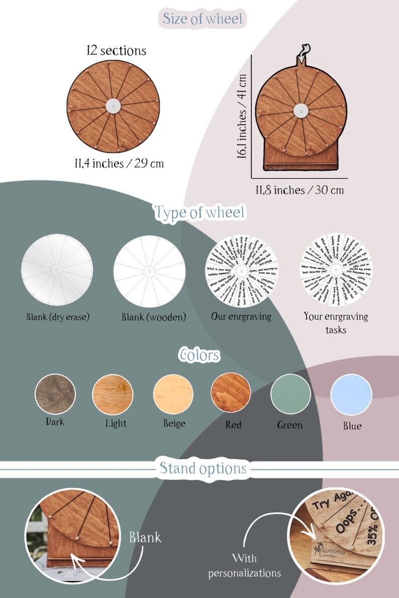 Family & Party Game Spin the Wheel Game With Questions or Etsy