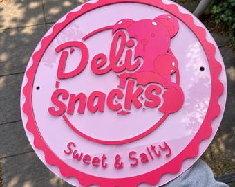 Custom Event Business Sign, Acrylic Logo Plaque for Catering & Mobile Bar Branding