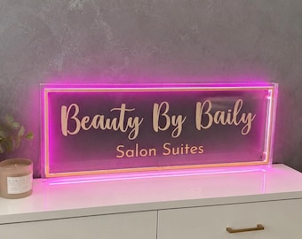 Acrylic LED Logo Sign, Custom Backlit Wall Sign, Nail Salon Name Decor, Reception Wall Art