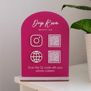 Panneau QR Code pour réseaux sociaux, Panneau Scan to Pay en acrylique pour entreprise, Panneau acrylique personnalisé, Panneau de mot de passe Wifi, Panneau Lets Get Social, Panneau acrylique 3D