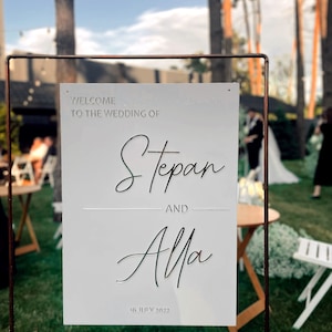 Acrylic Wedding Sign, Rose Gold Wedding Decor, Personalized Welcome ...