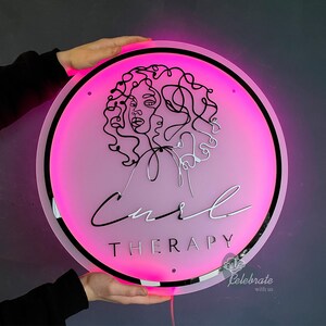 Custom Salon Logo Sign, LED Acrylic Backlit Sign, Beauty Studio Wall Sign, Lash Brow Nail Business Sign, Reception Decor image 9