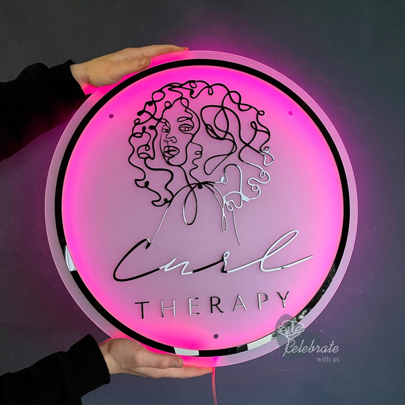 Custom Salon Logo Sign, LED Acrylic Backlit Sign, Beauty Studio Wall Sign, Lash Brow Nail Business Sign, Reception Decor image 9