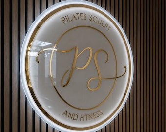 Wellness Studio Sign, Acrylic Reception Logo, Wellness Center Wall Decor, Business Sign