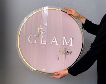 Business Sign & Salon Logo, Custom Acrylic Logo Sign, Signage for Business, Blush Beauty Spa Custom Sign, Wall Studio Sign, Office Decor