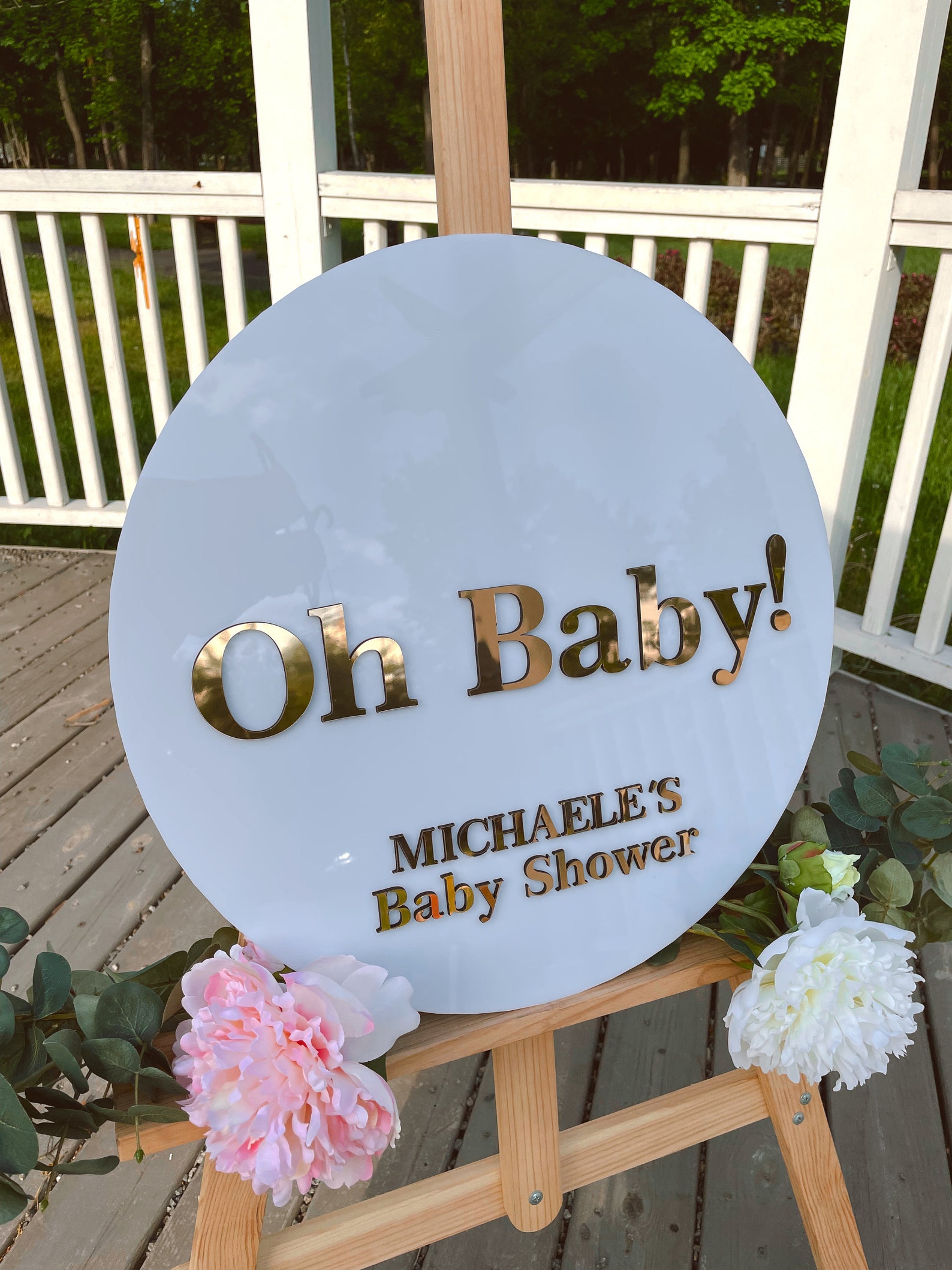 Oh Baby Shower Sign Acrylic Baby Shower Party Sign Etsy