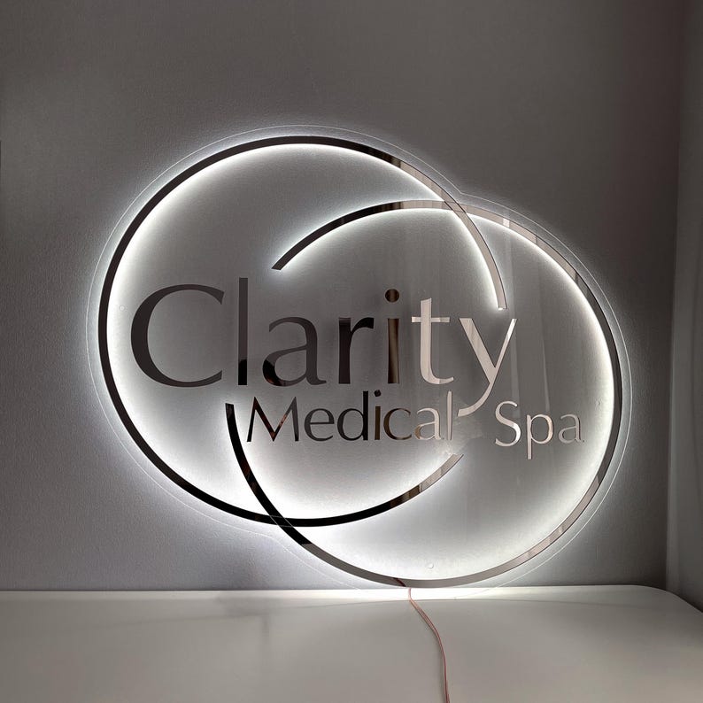 Custom Salon Logo Sign, LED Acrylic Backlit Sign, Beauty Studio Wall Sign, Lash Brow Nail Business Sign, Reception Decor image 14