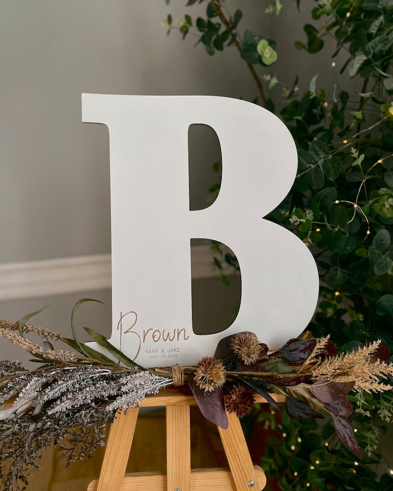 Custom Wedding Guest Book, Wooden Letter Guest Book, Simple Minimalist ...