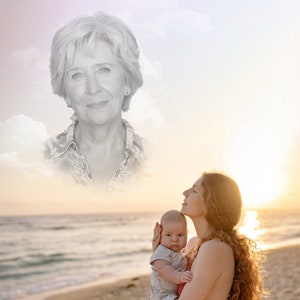 Add deceased loved one to photo Loss of loved ones Memorial Gift for Mom Dad Add person to photo  Custom family portrait UK mothers day gift