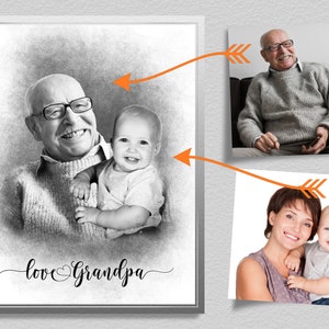 Add deceased love one to photo, Custom family gift- Add Person to Photo, Combine Photos, Gift for Dad Mom, Mothers day gift