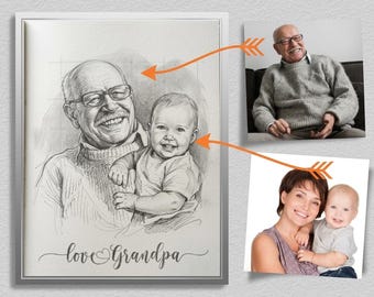 Realistic merge of different photos, Add deceased loved one to photo, Add someone to photo, Family portrait from photos, Memorial portrait