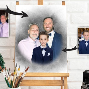 Weihnachtsgeschenk für Familie, Fügen Sie verstorbene Liebe eine zu Foto, Personalisiertes Foto Geschenk, Fügen Sie Person zum Foto, Kombinieren Sie Fotos, Geschenk für Eltern