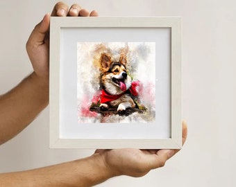 Benutzerdefinierte Aquarell Haustier Portrait, Portrait vom Foto, personalisiertes Geschenk, Gemälde vom Foto, Haustier Erinnerung Geschenk, Hundeportrait, Geschenk für Sie