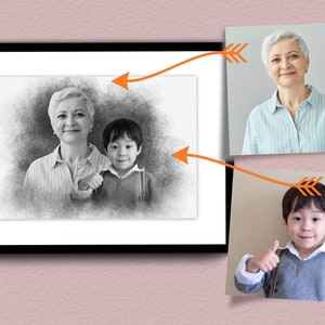 Lägg till en avliden älskad till foto, Anpassad familjegåva - Lägg till person till foto, Kombinera foton, Present till pappa mamma, Mors dag-present bild 6