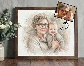 Memorial Painting with deceased loved one Photo, Add person to Family Photo, Add Passed away Loved one To Portrait, Combine Photos Merging