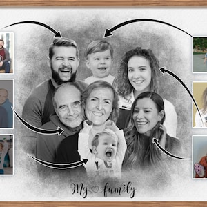 Combine Photos into a Drawing - Add Person to Photo - Add Deceased Loved One to Photo - Family Portrait From Different Photos - Add Someone