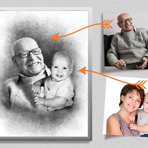 Lägg till en avliden älskad till foto, Anpassad familjegåva - Lägg till person till foto, Kombinera foton, Present till pappa mamma, Mors dag-present bild 8