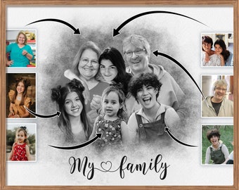 Christmas gift for family, Add deceased love one to photo, Custom photo gift, Add Person to Photo, Combine Photos, Gift for parents