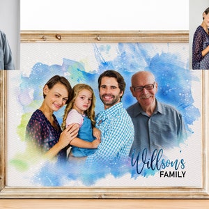 Add Person to Photo/ Add Deceased Loved One /Custom watercolor Family Portrait From Merging Multiple Photos /Combine Photos, Gift for Family